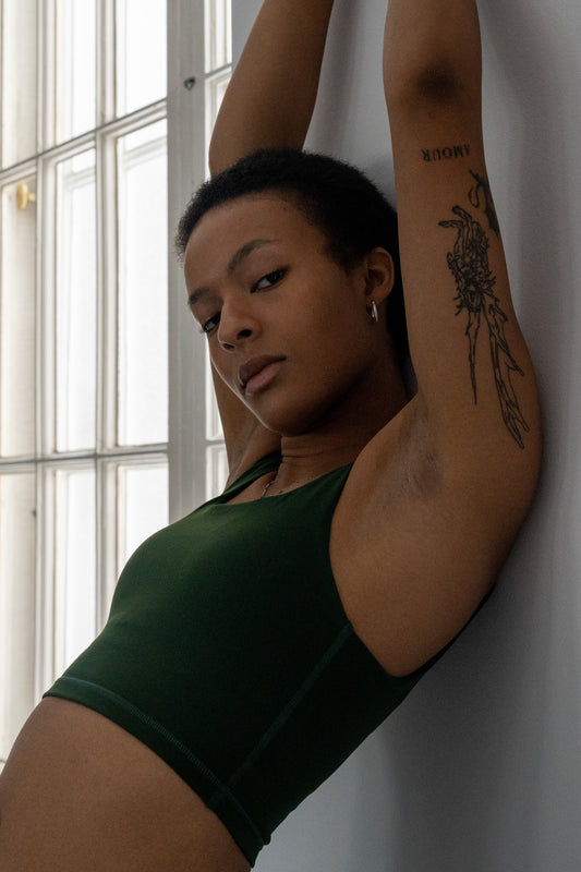 Tank top Douceur™ brassière intégrée maintien moyen-élevé - Kale